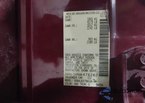 2010 Nissan Altima S from USA, damaged, VIN 1N4AL2APXAN476267